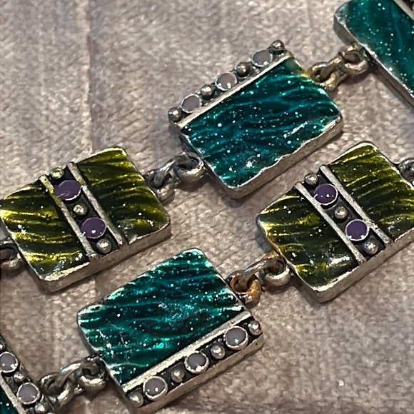 French Designer IKITA Geometric Panel Bracelet - Picture 7 of 7